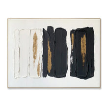 画像をギャラリービューアに読み込む, ゴールドアクセントのハンドペイント抽象アート|HAND-PAINTED BLACK/WHITE/GOLD 'ABSTRACT'