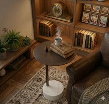 画像をギャラリービューアに読み込む, End table Barron|大理石ベースのヴィンテージサイドテーブル