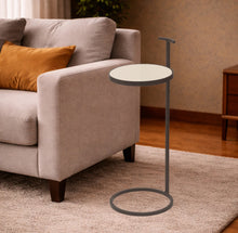 画像をギャラリービューアに読み込む, 白い大理石のサイドテーブル|MARTINI END TABLE BLACK IRON/TOP WHITE MARBLE