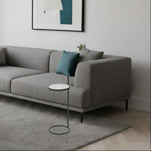 画像をギャラリービューアに読み込む, 白い大理石のサイドテーブル|MARTINI END TABLE BLACK IRON/TOP WHITE MARBLE