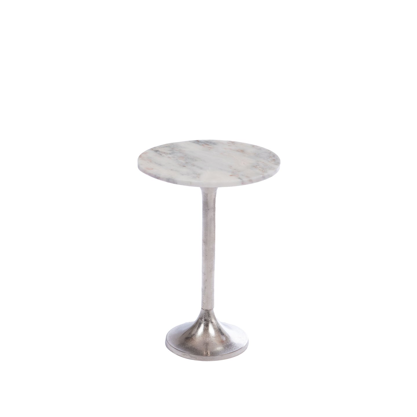 SIDE TABLE PM WHITE CHROME