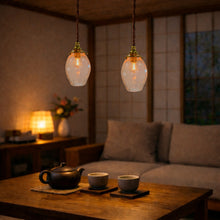 画像をギャラリービューアに読み込む, 安土草多 吹きガラス ペンダントライト 〈長丸 泡〉 L3LA
