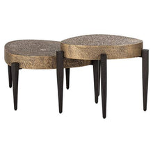 画像をギャラリービューアに読み込む, Coffee table Marquee set of 2 (Black/gold)
