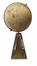 画像をギャラリービューアに読み込む, Glazed beige globe on a .gold stand WORLD
